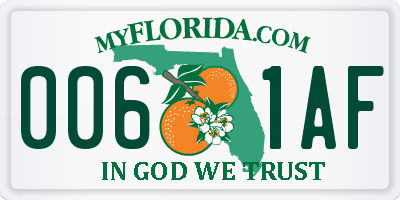 FL license plate 0061AF