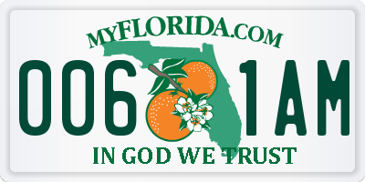 FL license plate 0061AM