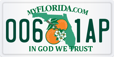 FL license plate 0061AP