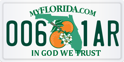 FL license plate 0061AR