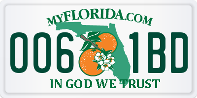 FL license plate 0061BD
