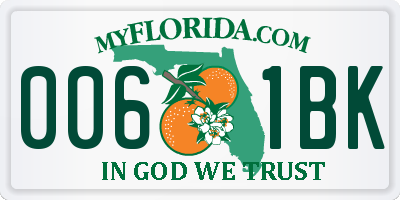 FL license plate 0061BK