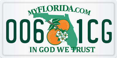 FL license plate 0061CG