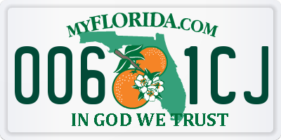 FL license plate 0061CJ