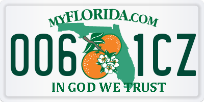 FL license plate 0061CZ