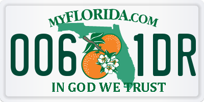 FL license plate 0061DR