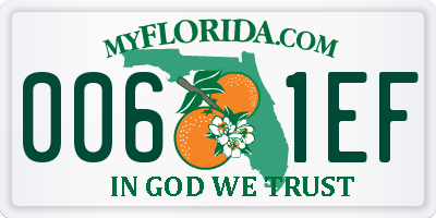 FL license plate 0061EF