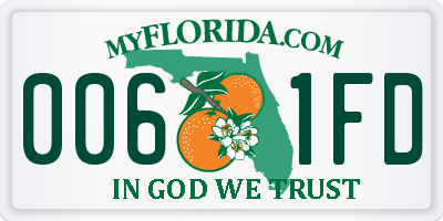 FL license plate 0061FD