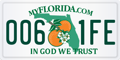 FL license plate 0061FE