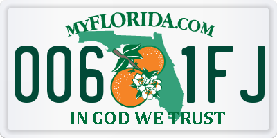 FL license plate 0061FJ