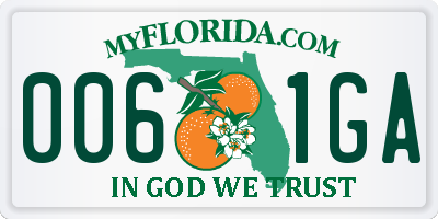 FL license plate 0061GA