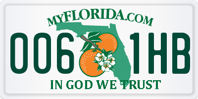 FL license plate 0061HB