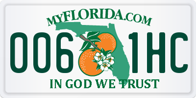FL license plate 0061HC