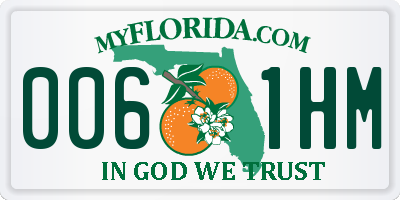 FL license plate 0061HM