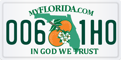 FL license plate 0061HO