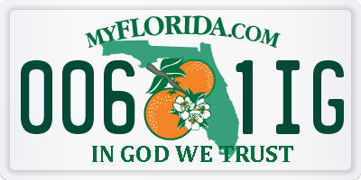 FL license plate 0061IG