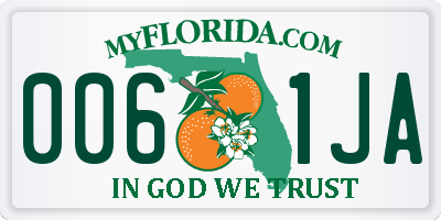 FL license plate 0061JA