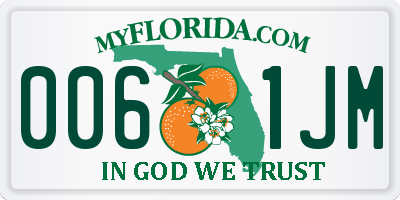 FL license plate 0061JM