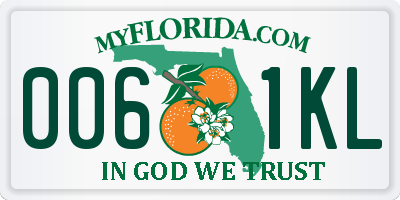 FL license plate 0061KL