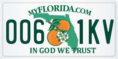 FL license plate 0061KV