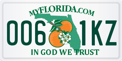 FL license plate 0061KZ