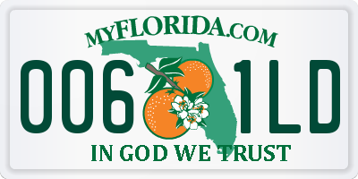 FL license plate 0061LD