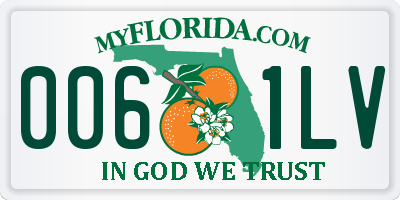 FL license plate 0061LV