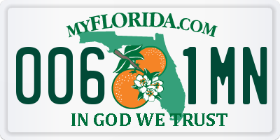FL license plate 0061MN