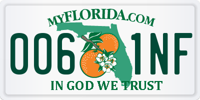 FL license plate 0061NF