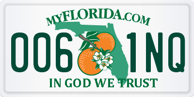 FL license plate 0061NQ