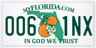 FL license plate 0061NX