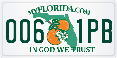 FL license plate 0061PB