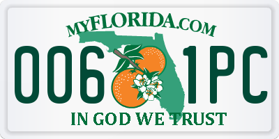 FL license plate 0061PC