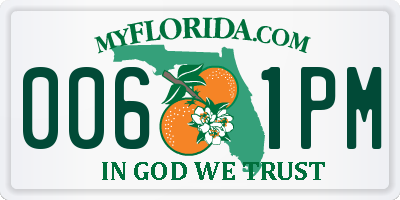 FL license plate 0061PM