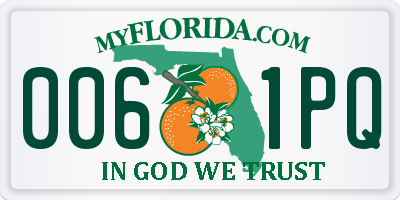 FL license plate 0061PQ