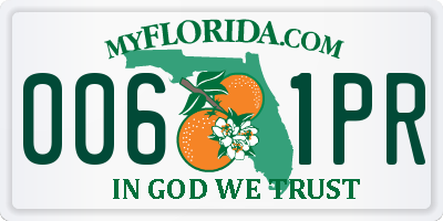 FL license plate 0061PR