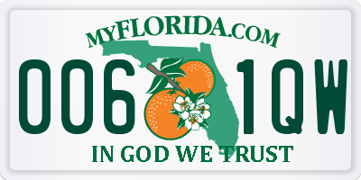 FL license plate 0061QW