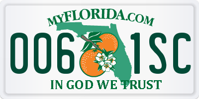 FL license plate 0061SC