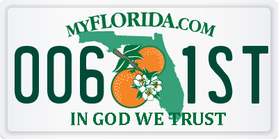 FL license plate 0061ST