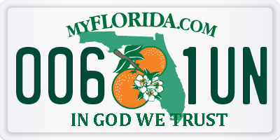 FL license plate 0061UN