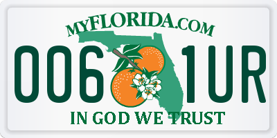 FL license plate 0061UR