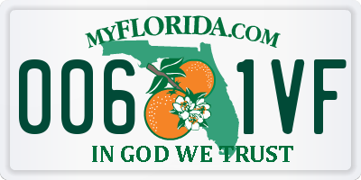 FL license plate 0061VF