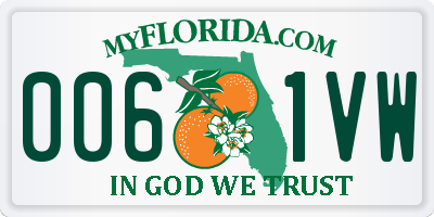 FL license plate 0061VW