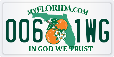 FL license plate 0061WG