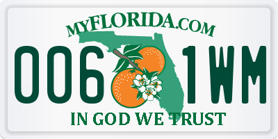 FL license plate 0061WM