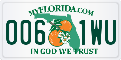 FL license plate 0061WU
