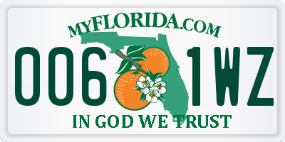 FL license plate 0061WZ