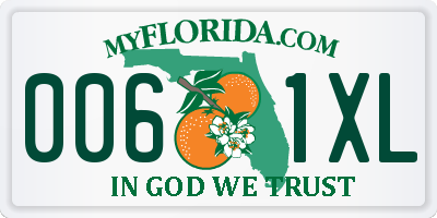 FL license plate 0061XL