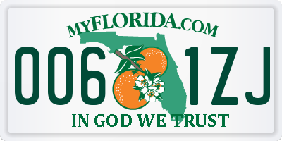 FL license plate 0061ZJ