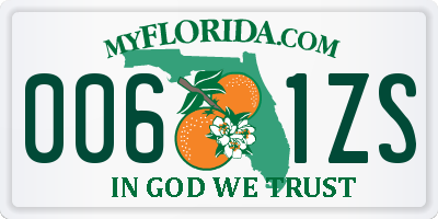 FL license plate 0061ZS